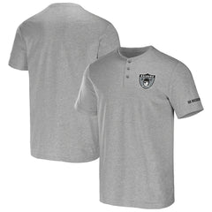 Las Vegas Raiders NFL x Darius Rucker Collection Henley T-Shirt - Heather Gray - Fanatics