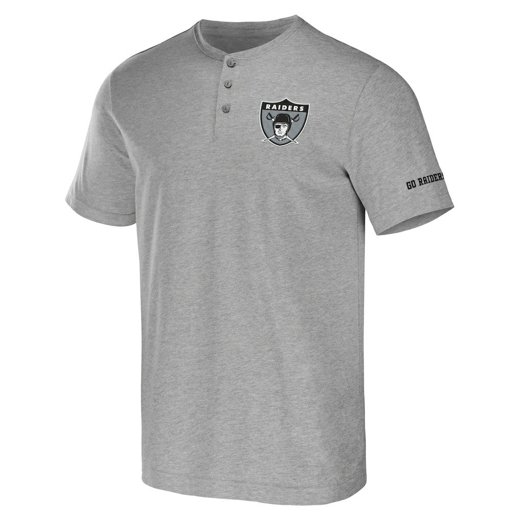 Las Vegas Raiders NFL x Darius Rucker Collection Henley T-Shirt - Heather Gray - Fanatics