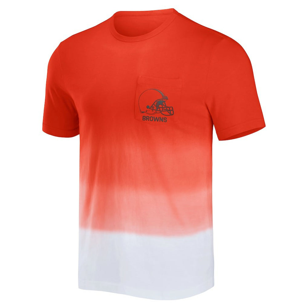 Cleveland Browns NFL x Darius Rucker Collection Dip Dye Pocket T-Shirt - Orange/White - Fanatics