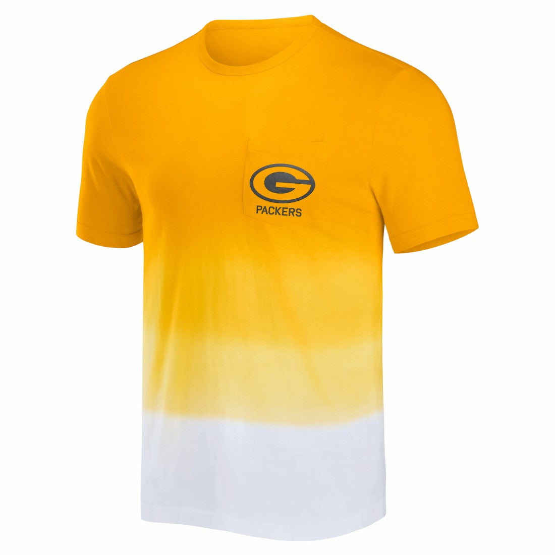 Green Bay Packers NFL x Darius Rucker Collection Dip Dye Pocket T-Shirt - Gold/White - Fanatics