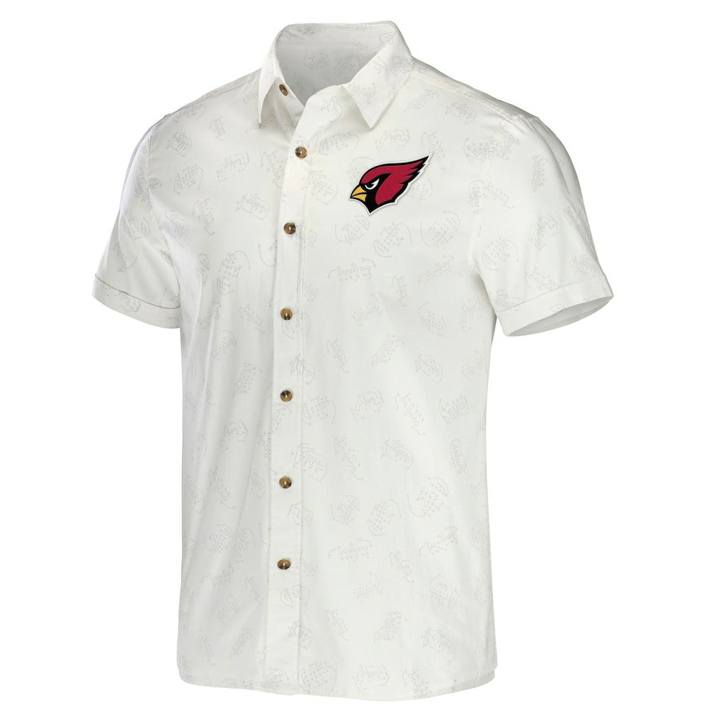 Arizona Cardinals NFL x Darius Rucker Collection Woven Button-Up T-Shirt - White - Fanatics