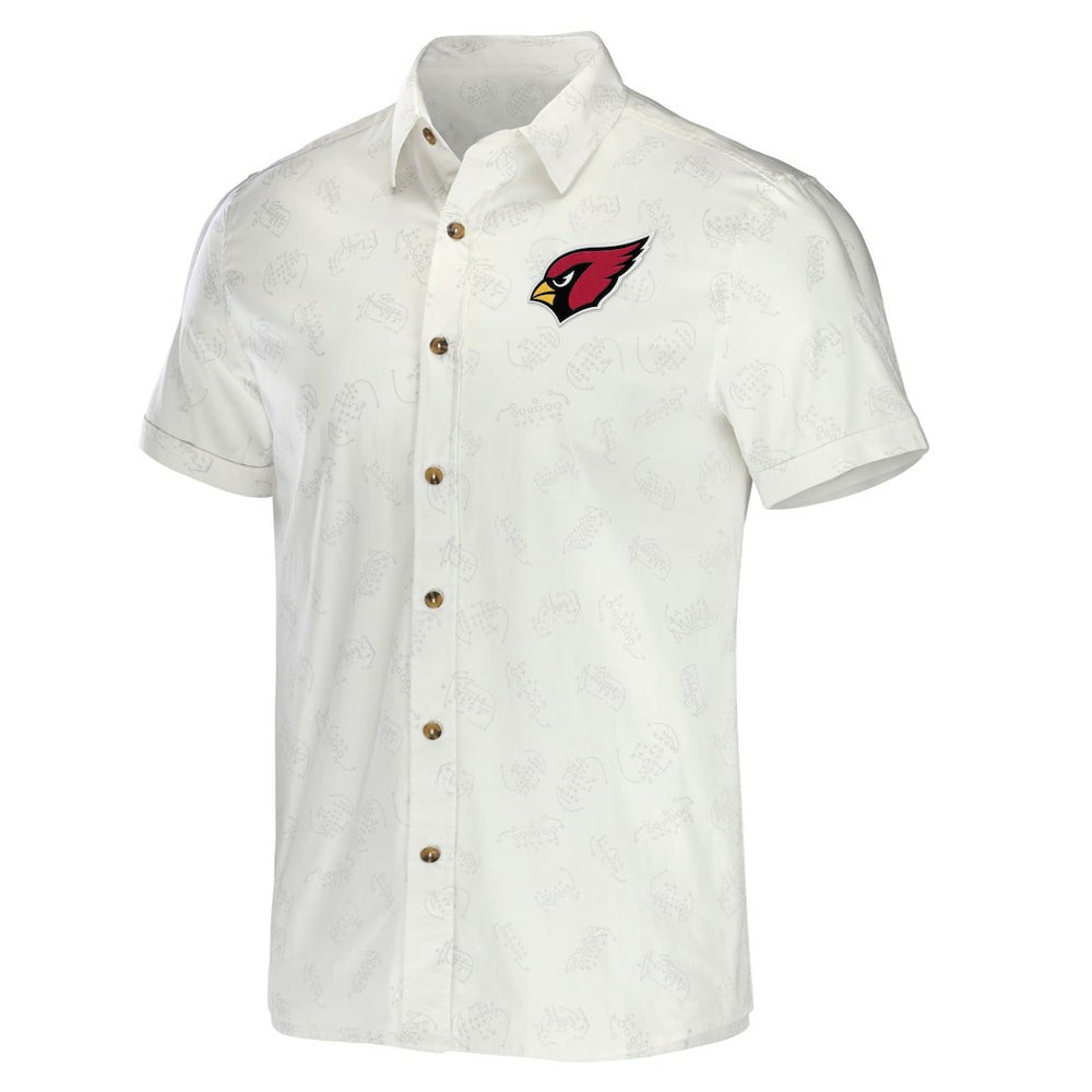 Arizona Cardinals NFL x Darius Rucker Collection Woven Button-Up T-Shirt - White - Fanatics