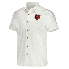 Chicago Bears NFL x Darius Rucker Collection Woven Button-Up T-Shirt - White - Fanatics