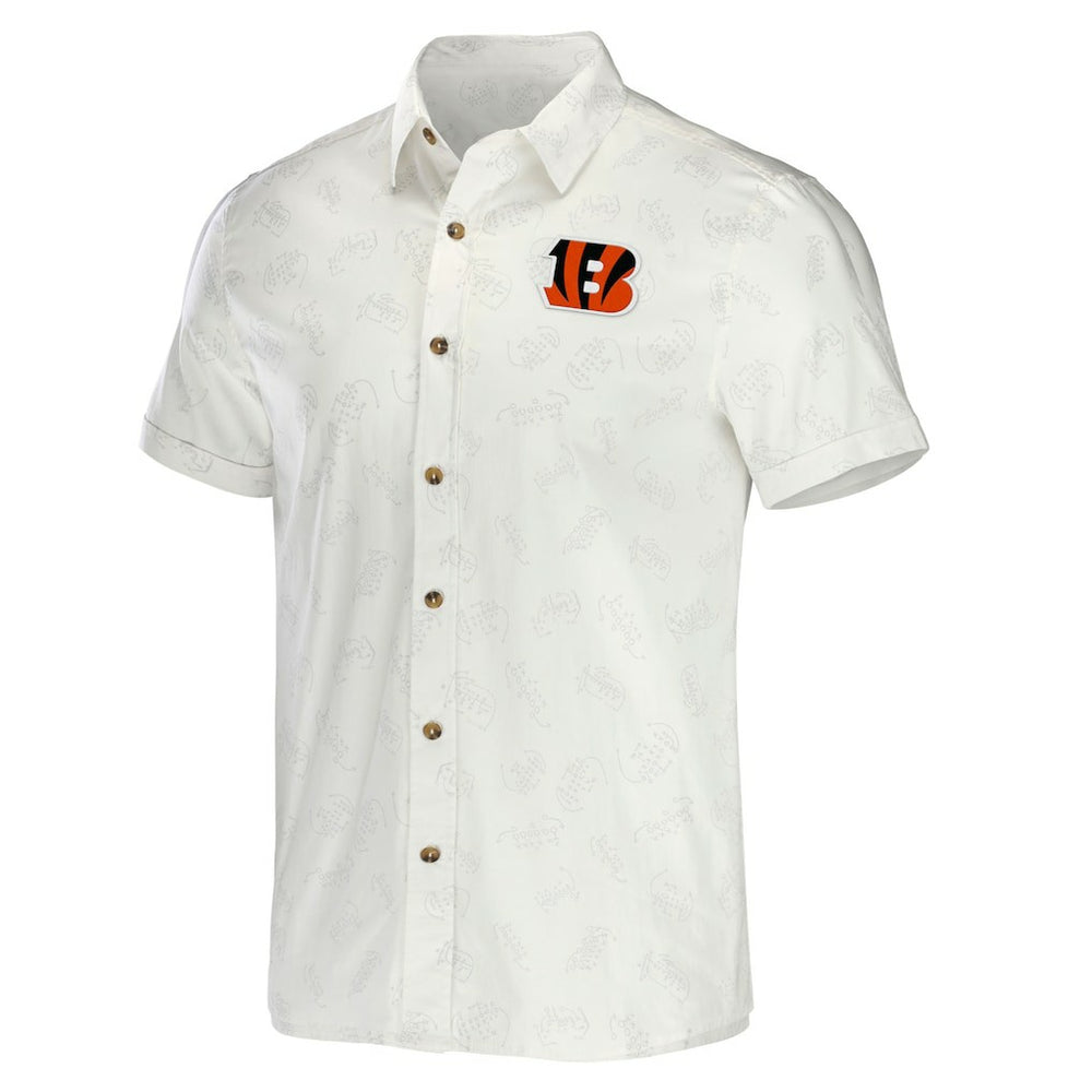 Cincinnati Bengals NFL x Darius Rucker Collection Woven Button-Up T-Shirt - White - Fanatics