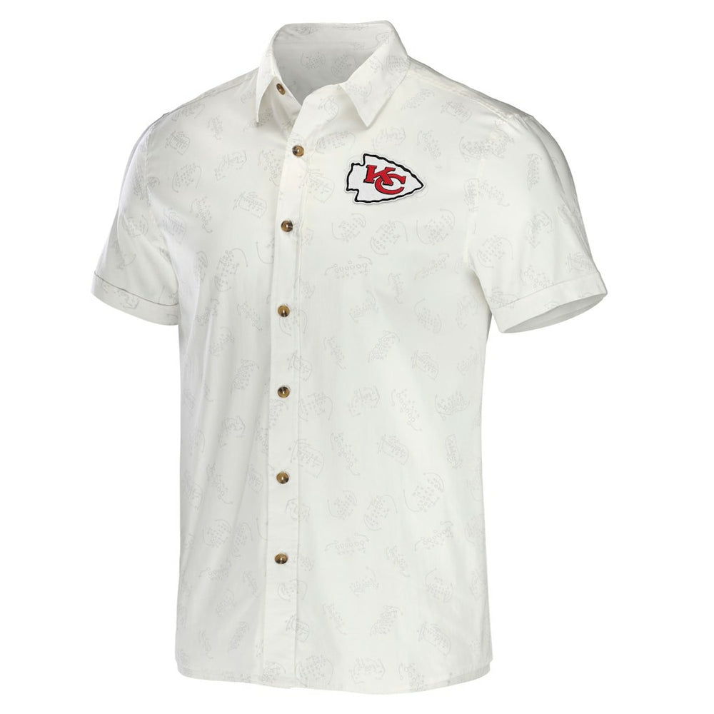 Kansas City Chiefs NFL x Darius Rucker Collection Woven Button-Up T-Shirt - White - Fanatics