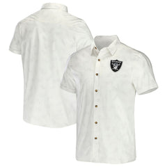 Las Vegas Raiders NFL x Darius Rucker Collection Woven Button-Up T-Shirt - White - Fanatics
