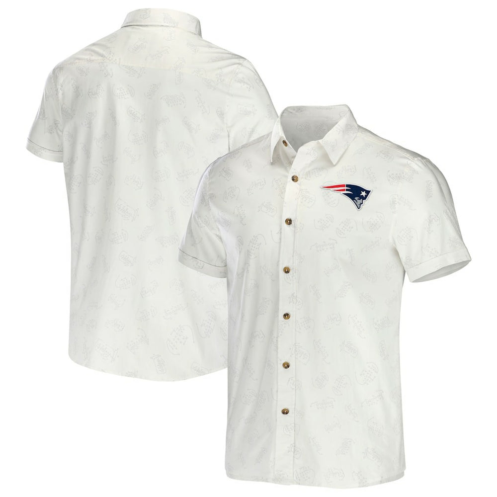 New England Patriots NFL x Darius Rucker Collection Woven Button-Up T-Shirt - White - Fanatics