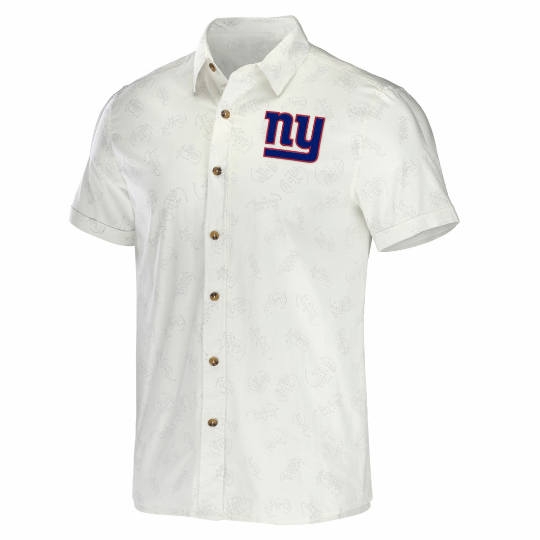 New York Giants NFL x Darius Rucker Collection Woven Button-Up T-Shirt - White - Fanatics