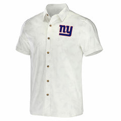 New York Giants NFL x Darius Rucker Collection Woven Button-Up T-Shirt - White - Fanatics