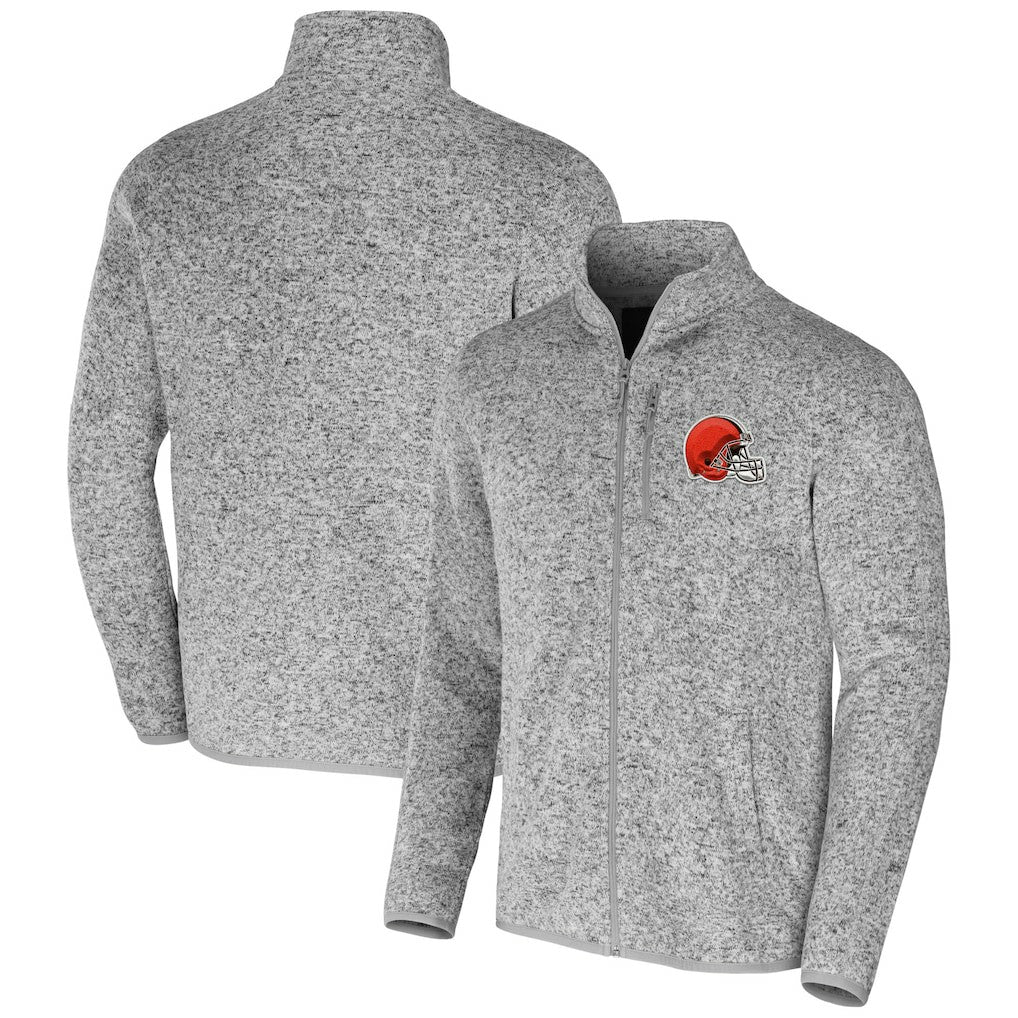 Cleveland Browns NFL x Darius Rucker Collection Fleece Full-Zip Jacket - Heather Gray - Fanatics
