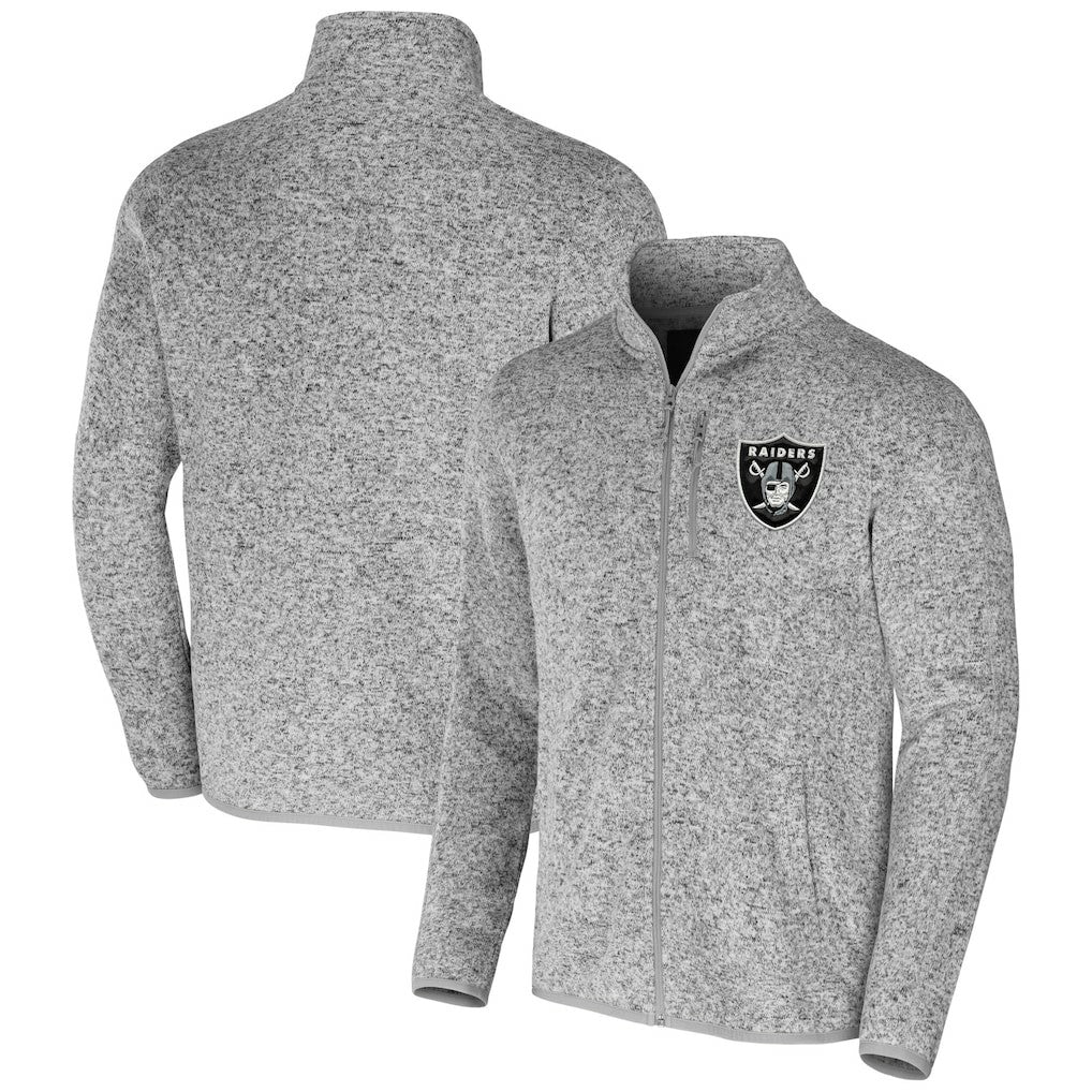 Las Vegas Raiders NFL x Darius Rucker Collection Fleece Full-Zip Jacket - Heather Gray - Fanatics