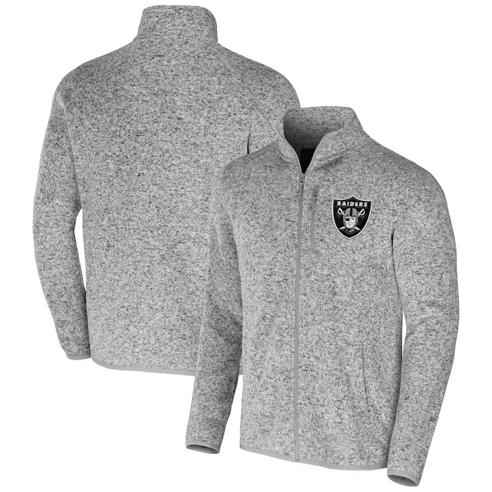 Las Vegas Raiders NFL x Darius Rucker Collection Fleece Full-Zip Jacket - Heather Gray - Fanatics