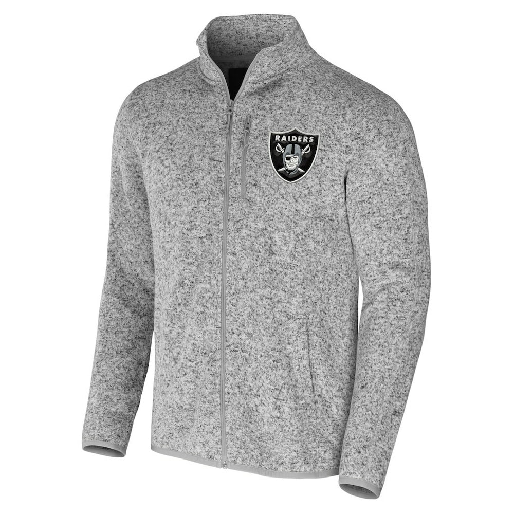 Las Vegas Raiders NFL x Darius Rucker Collection Fleece Full-Zip Jacket - Heather Gray - Fanatics