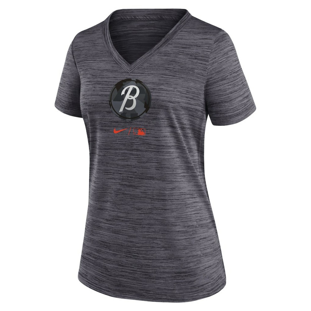 Baltimore Orioles Nike Women's City Connect Velocity Practice Performance V-Neck T-Shirt Outlet