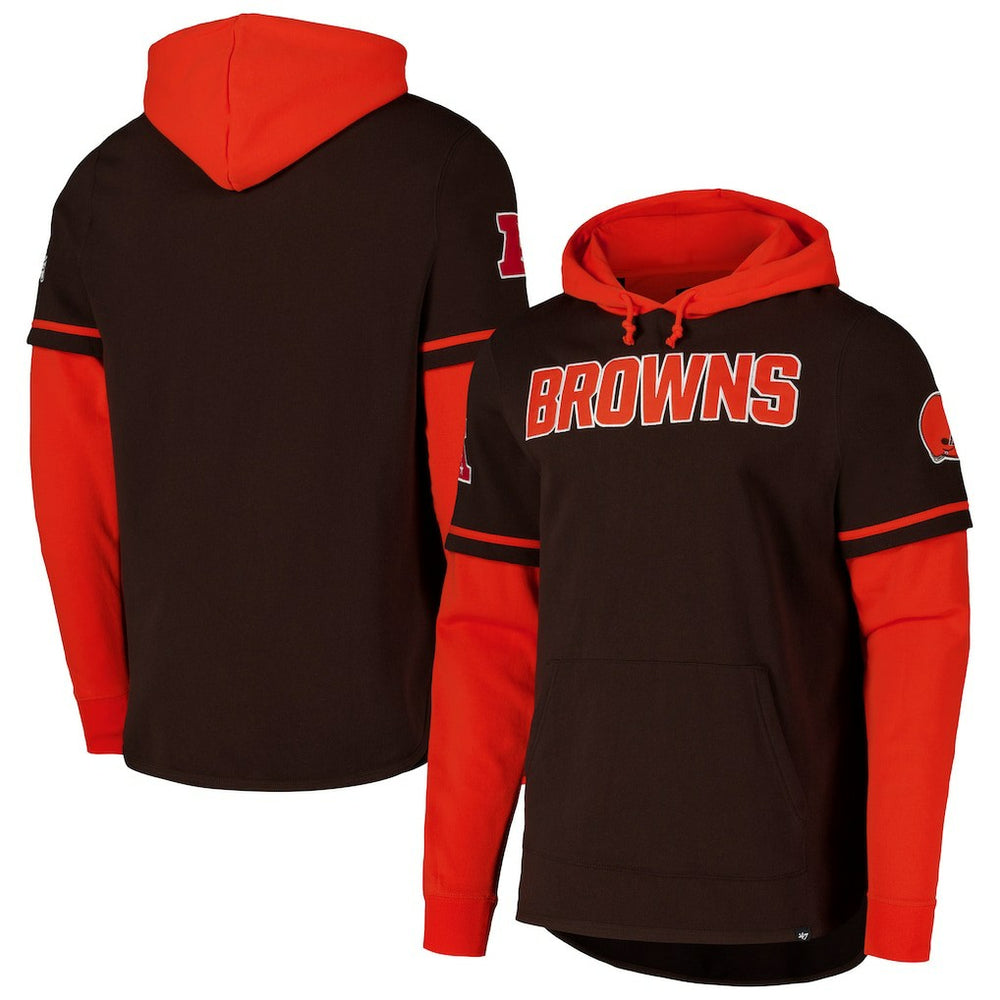 Cleveland Browns '47 Shortstop Pullover Hoodie - Brown - 47 brand