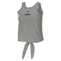 Dallas Cowboys WEAR by Erin Andrews Women's Open Back Twist Tie Tank Top - Gray - NFL