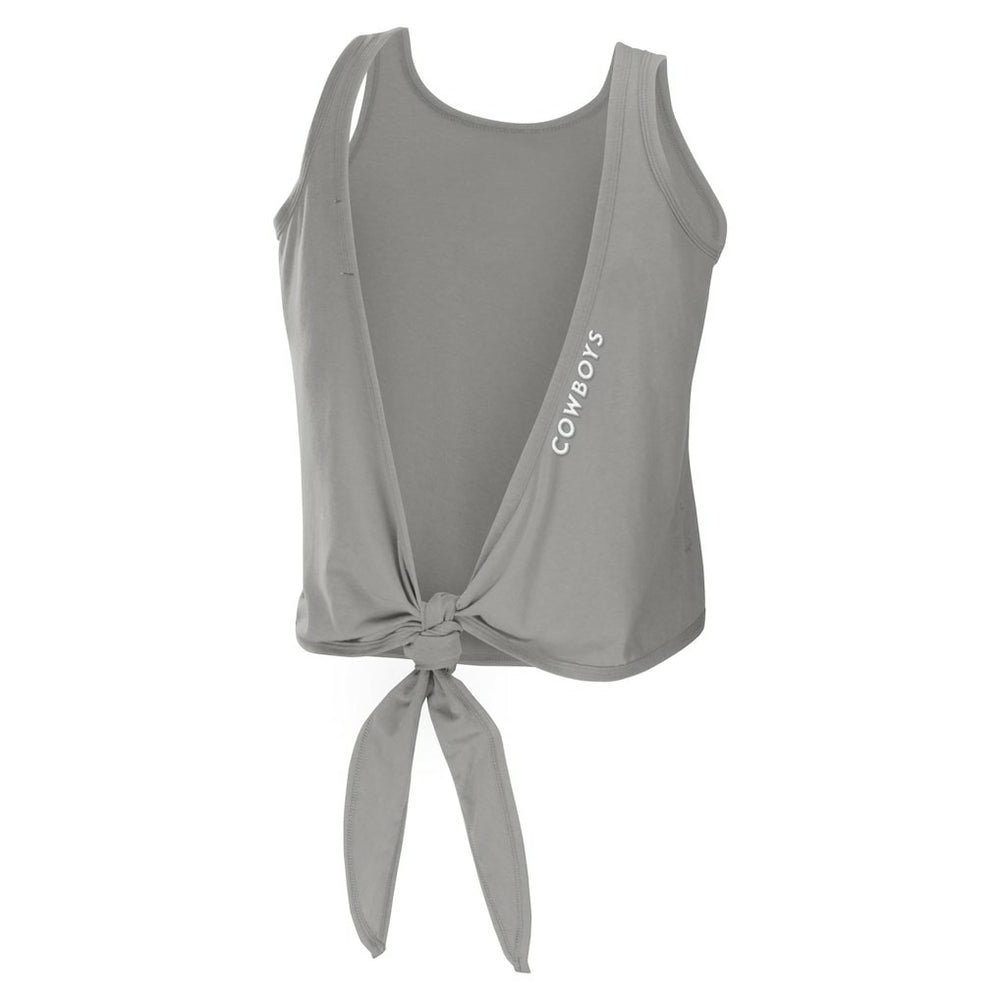 Dallas Cowboys WEAR by Erin Andrews Women's Open Back Twist Tie Tank Top - Gray - NFL