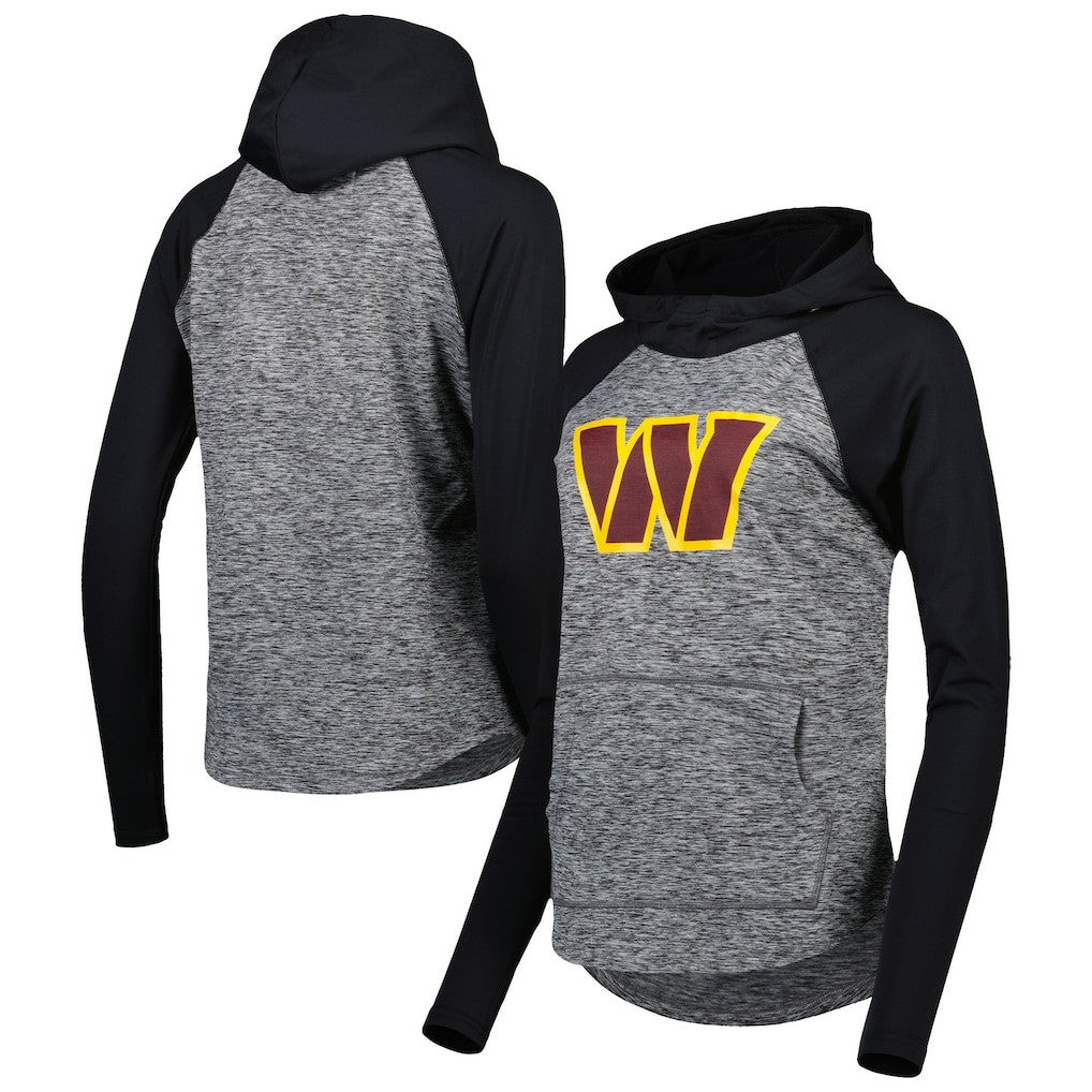 Washington Commanders G-III 4Her by Carl Banks Women's Championship Ring Raglan Pullover Hoodie - Heathered Gray/Black - NFL