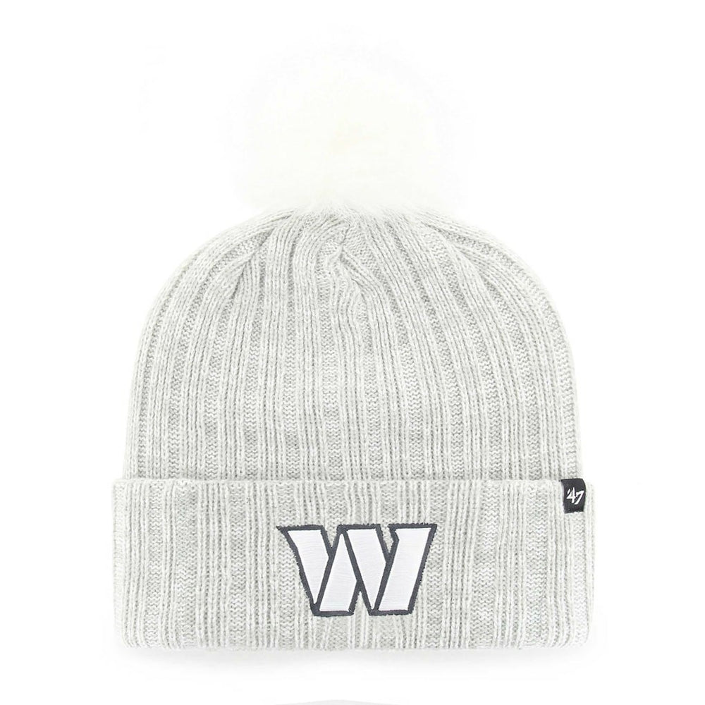 Washington Commanders '47 Women's Koda Cuffed Knit Hat with Pom - Gray - 47 brand