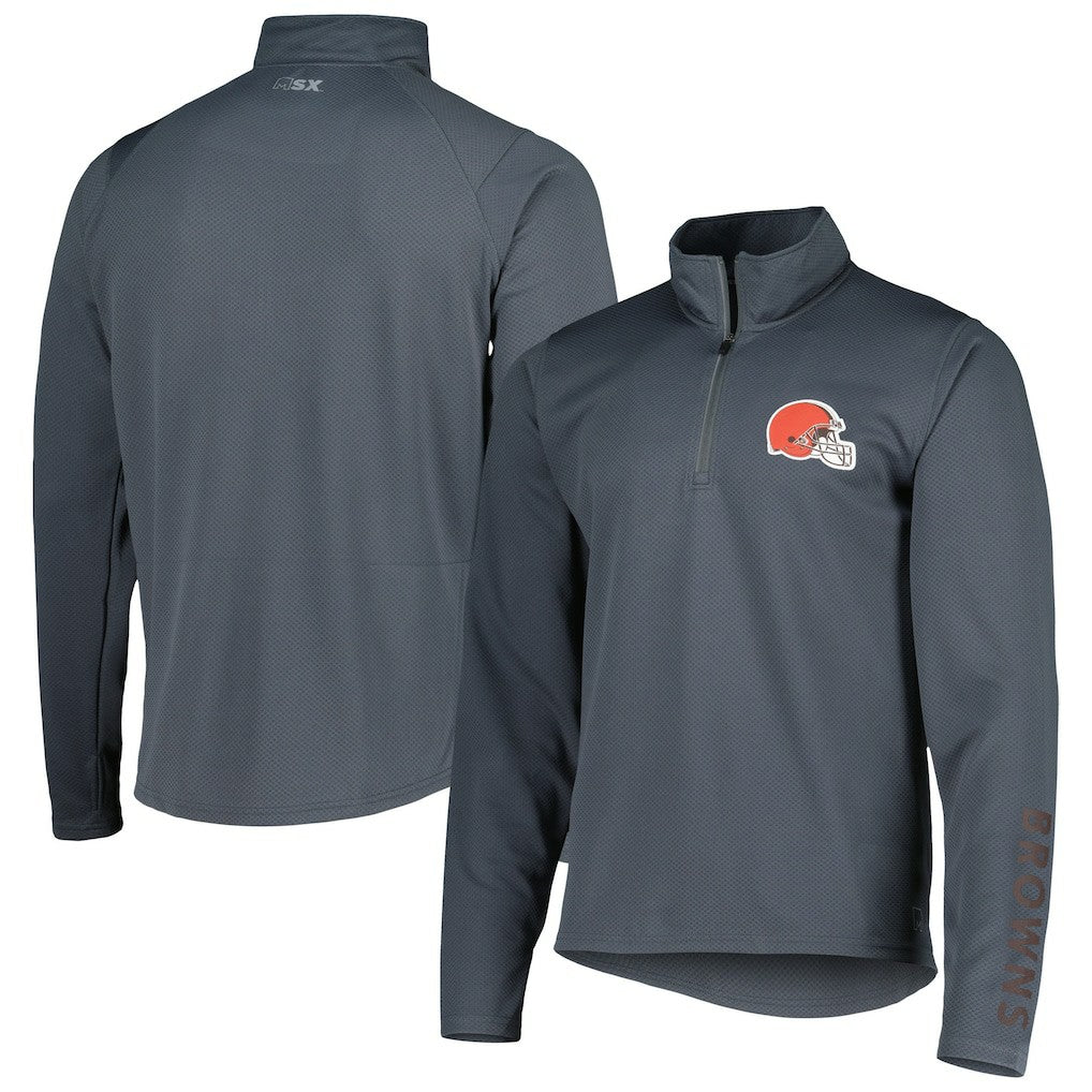 Cleveland Browns MSX by Michael Strahan Half-Zip Pullover - Charcoal - NFL