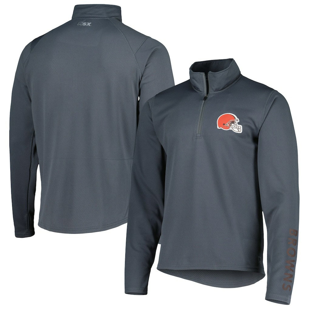 Cleveland Browns MSX by Michael Strahan Half-Zip Pullover - Charcoal - NFL