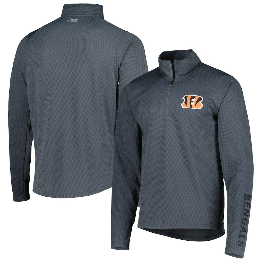 Cincinnati Bengals MSX by Michael Strahan Half-Zip Pullover - Charcoal - NFL