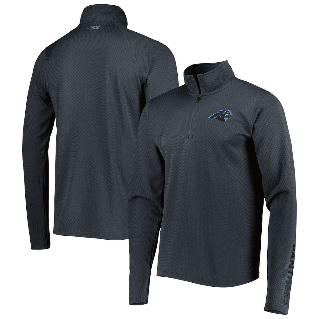 Carolina Panthers MSX by Michael Strahan Half-Zip Pullover - Charcoal - NFL