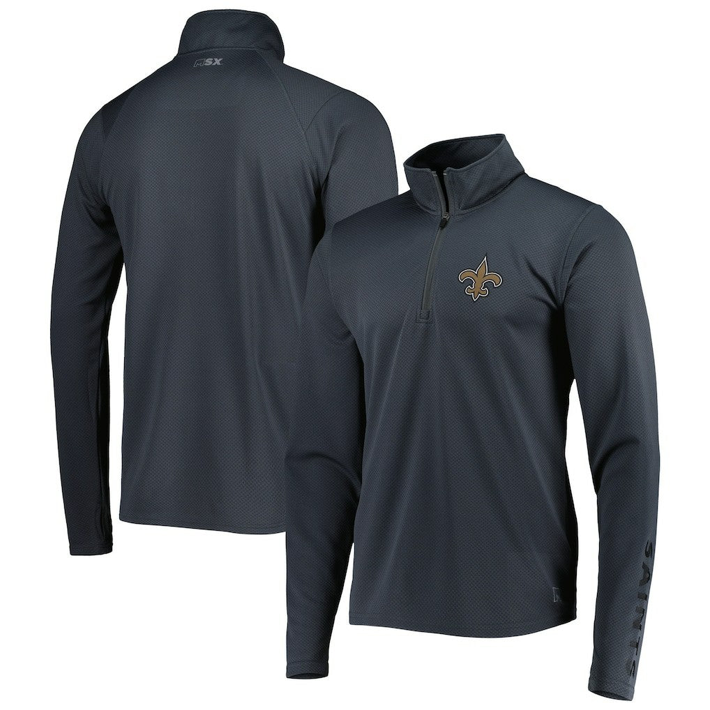 New Orleans Saints MSX by Michael Strahan Half-Zip Pullover - Charcoal - NFL