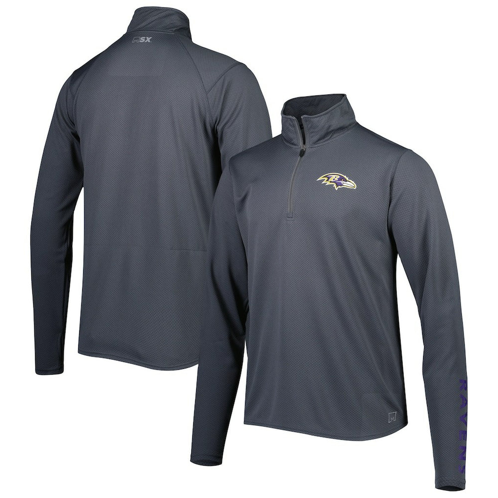 Baltimore Ravens MSX by Michael Strahan Half-Zip Pullover - Charcoal - NFL
