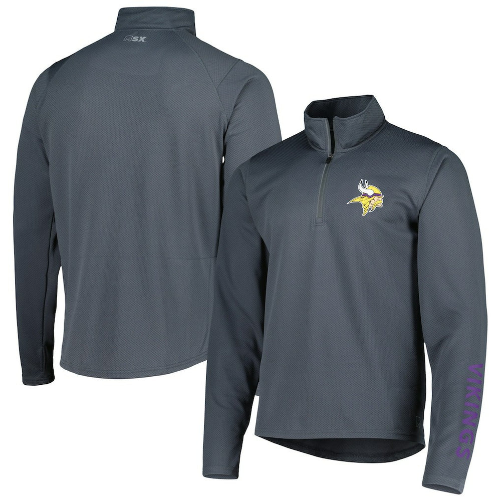 Minnesota Vikings MSX by Michael Strahan Half-Zip Pullover - Charcoal - NFL