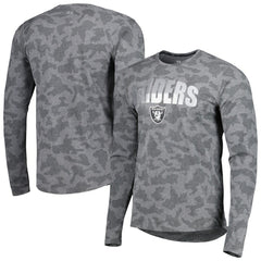 Las Vegas Raiders MSX by Michael Strahan Performance Camo Long Sleeve T-Shirt - Black - NFL