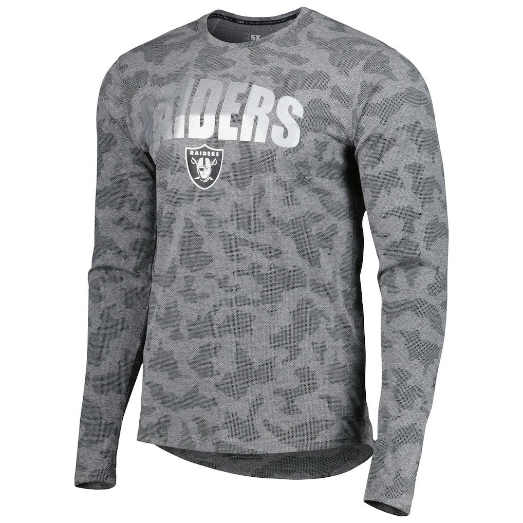 Las Vegas Raiders MSX by Michael Strahan Performance Camo Long Sleeve T-Shirt - Black - NFL