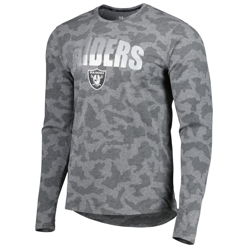 Las Vegas Raiders MSX by Michael Strahan Performance Camo Long Sleeve T-Shirt - Black - NFL