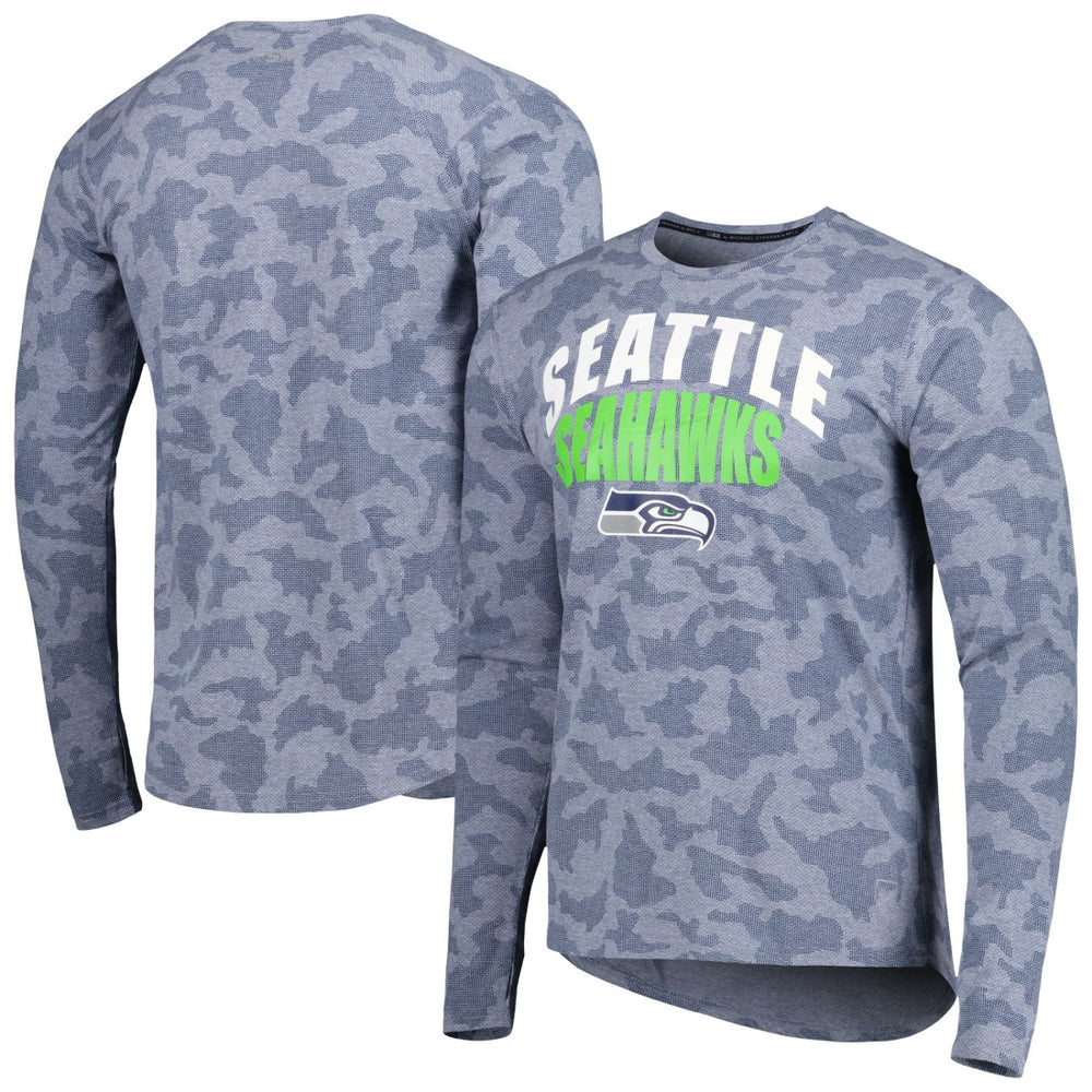 Seattle Seahawks MSX by Michael Strahan Performance Camo Long Sleeve T-Shirt - College Navy - NFL