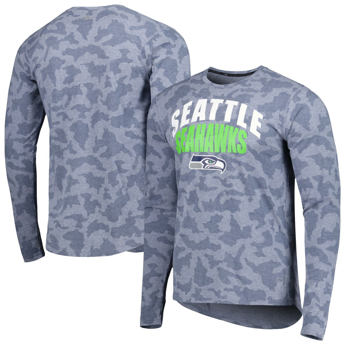 Seattle Seahawks MSX by Michael Strahan Performance Camo Long Sleeve T-Shirt - College Navy - NFL