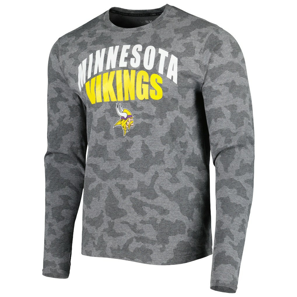 Minnesota Vikings MSX by Michael Strahan Performance Camo Long Sleeve T-Shirt - Black - NFL