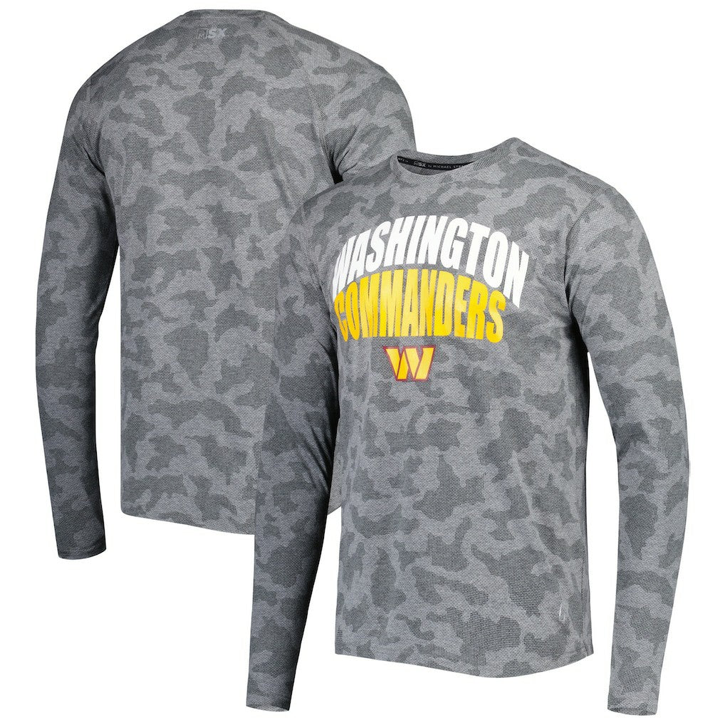 Washington Commanders MSX by Michael Strahan Performance Camo Long Sleeve T-Shirt - Black - NFL