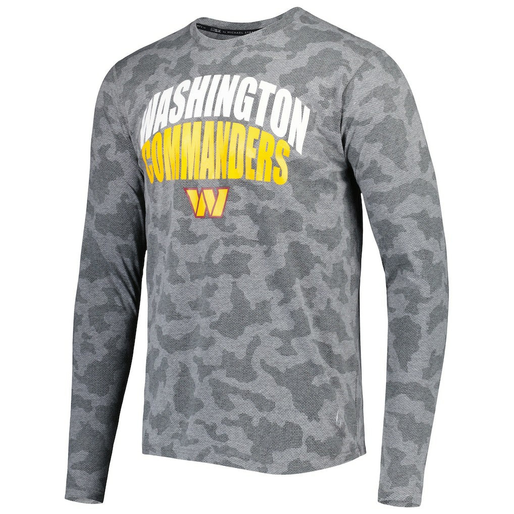 Washington Commanders MSX by Michael Strahan Performance Camo Long Sleeve T-Shirt - Black - NFL