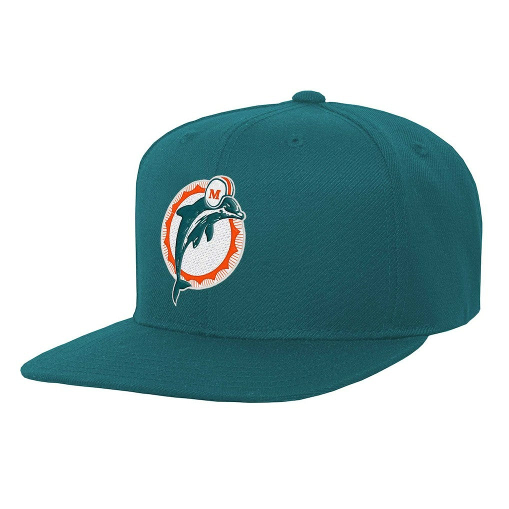 Miami Dolphins Youth Gridiron Classics Ground Snapback Hat - Aqua - Mitchell & Ness