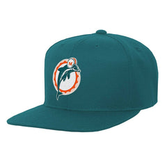 Miami Dolphins Youth Gridiron Classics Ground Snapback Hat - Aqua - Mitchell & Ness