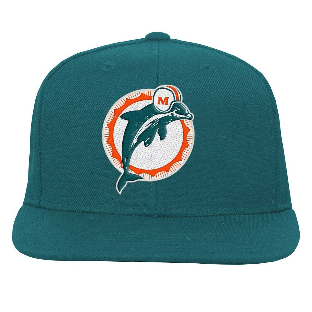 Miami Dolphins Youth Gridiron Classics Ground Snapback Hat - Aqua - Mitchell & Ness