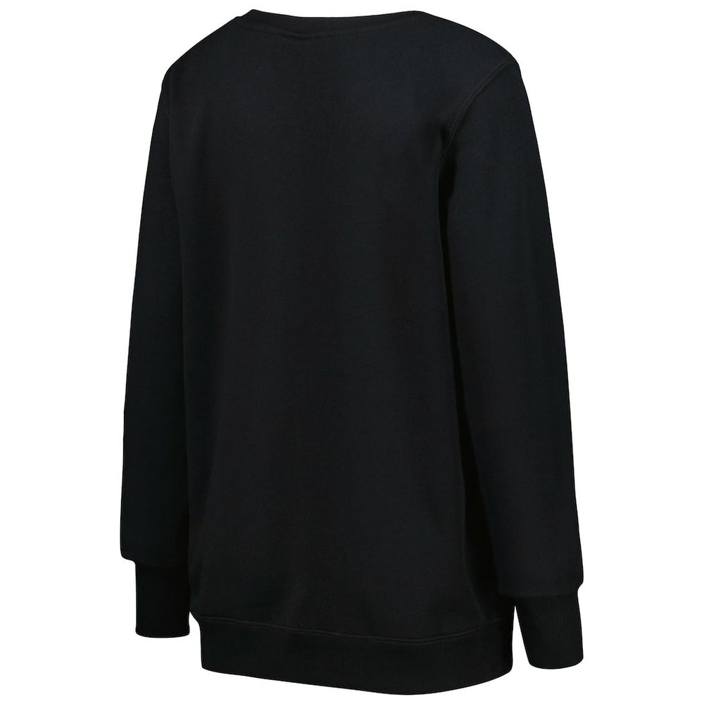 Los Angeles Rams Cuce Women's Sequin Logo V-Neck Pullover Sweatshirt - Black - NFL