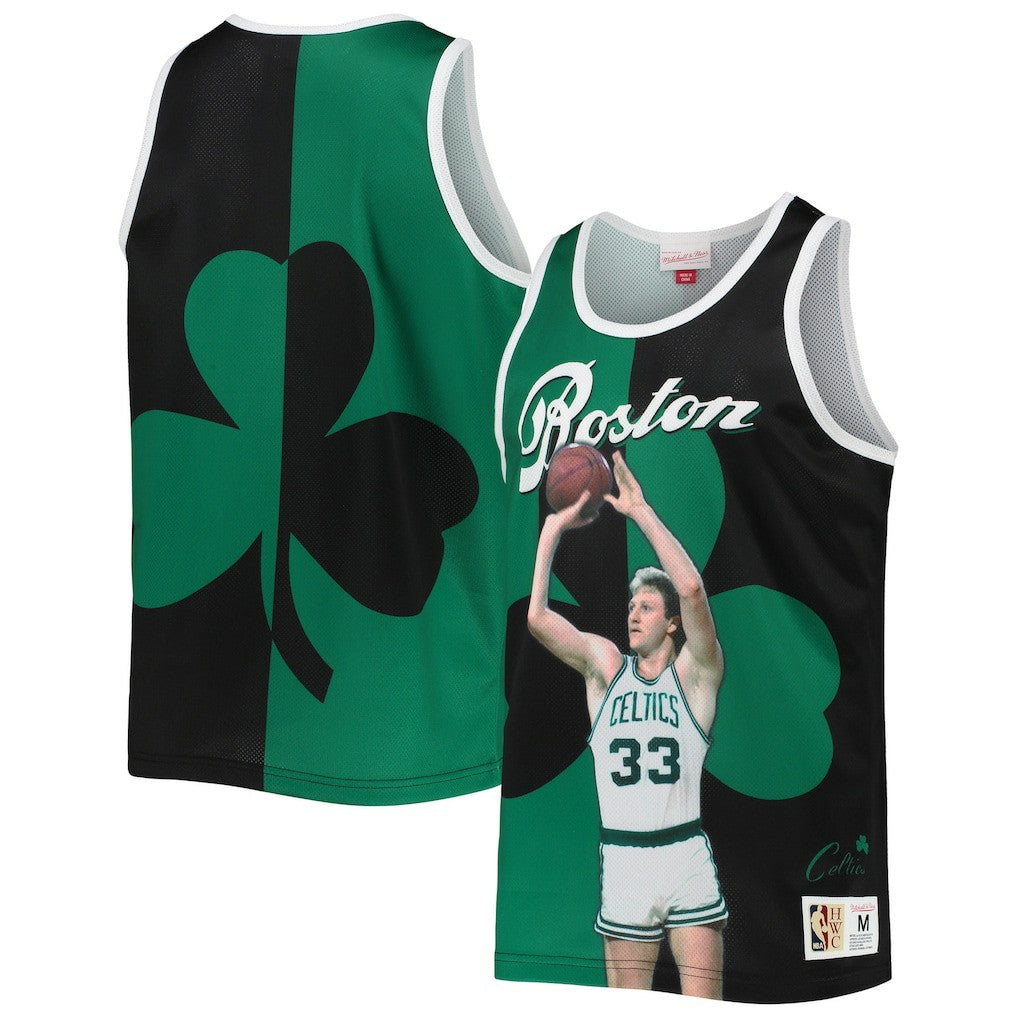 Mitchell & Ness Larry Bird Boston Celtics Sublimated Player Tank Top Kelly Green/Black