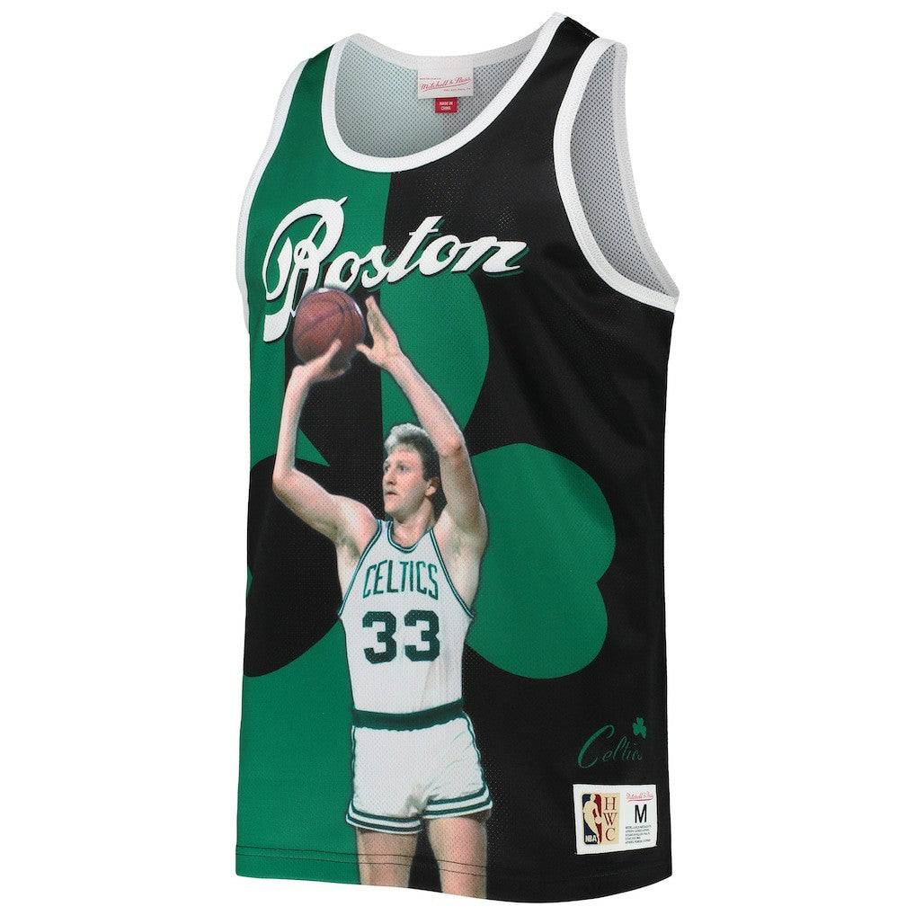 Mitchell & Ness Larry Bird Boston Celtics Sublimated Player Tank Top Kelly Green/Black