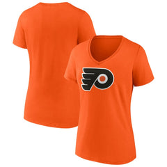 Philadelphia Flyers Fanatics Women's Primary Logo Team V-Neck T-Shirt - Orange | Fanatics on sale