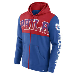 Fanatics Philadelphia 76ers Skyhook Colorblock Full-Zip Hoodie Royal/Red
