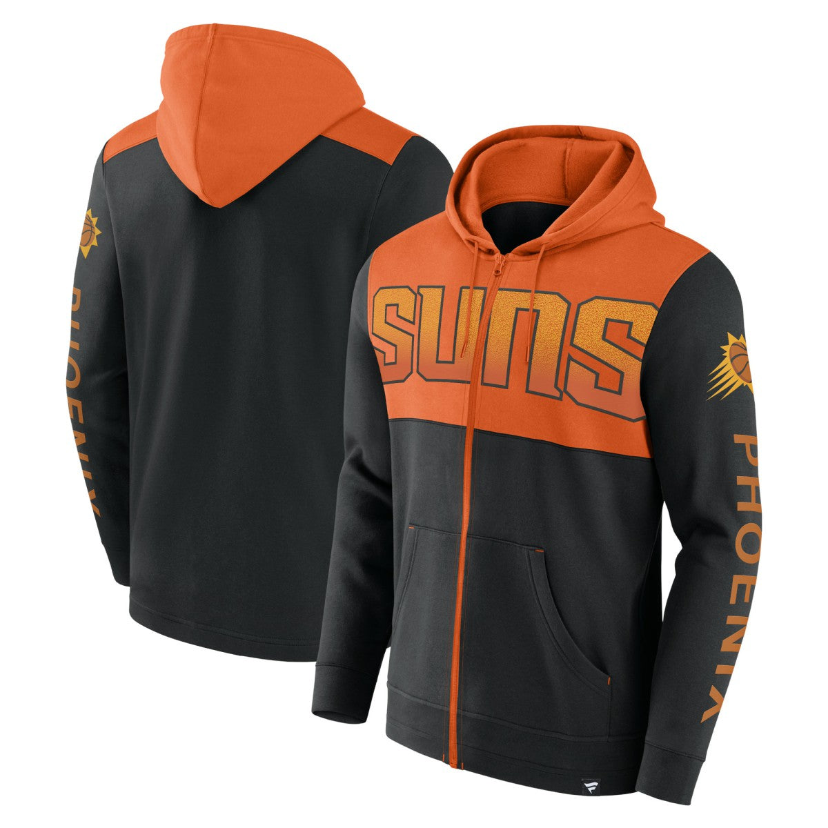 Fanatics Phoenix Suns Skyhook Colorblock Full-Zip Hoodie Black/Orange