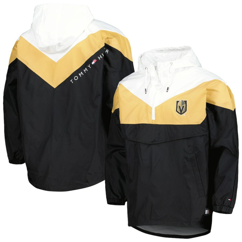 Vegas Golden Knights Tommy Hilfiger Women's Staci Half-Zip Windbreaker Jacket - Black/Gold | NHL online