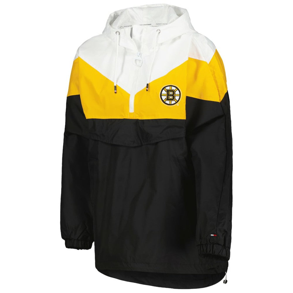 Boston Bruins Tommy Hilfiger Women's Staci Half-Zip Windbreaker Jacket - Black/Gold | NHL sale