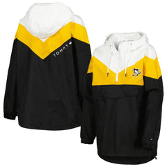 Pittsburgh Penguins Tommy Hilfiger Women's Staci Half-Zip Windbreaker Jacket - Black/Gold | NHL near me